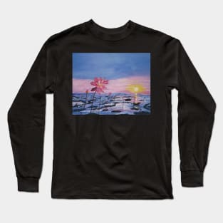 Pink Horizon Mug, Mask, Pin Long Sleeve T-Shirt